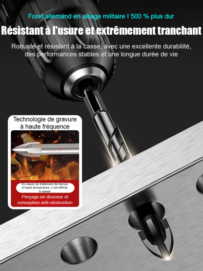 [Remboursement intégral si le perçage n'est pas réussi] Jeu de forets croisés en acier au tungstène ❤️ Perce les murs, le verre, la céramique et l'acier inoxydable en 1 seconde.