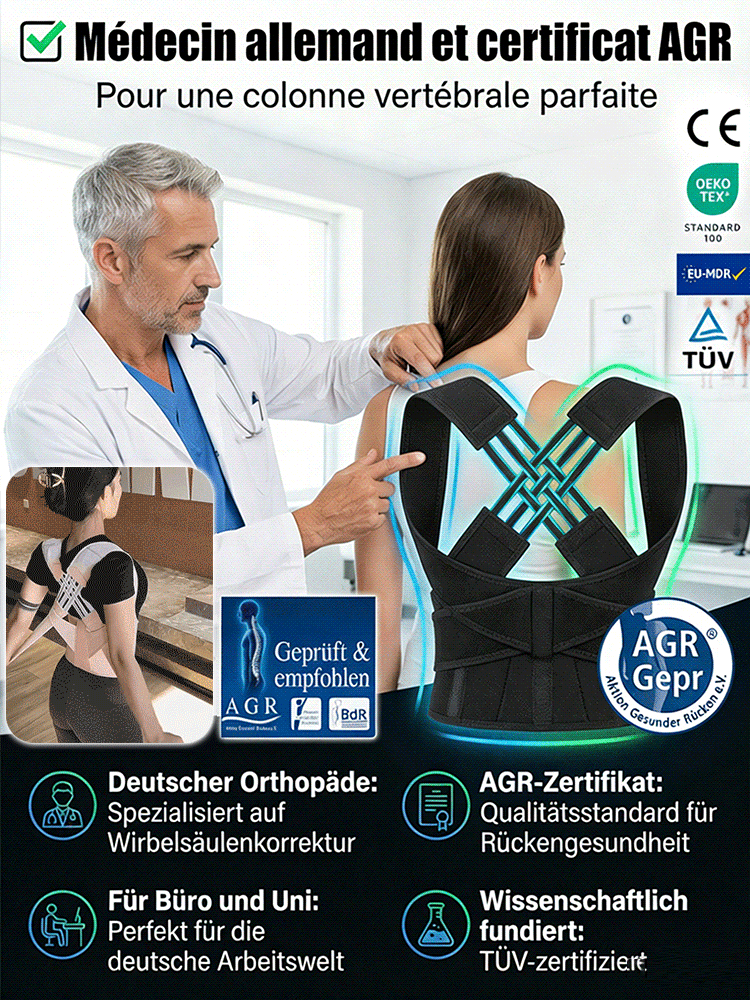 ✨ Seulement 10 min par jour – des résultats visibles en 7 jours ! Correcteur de posture indispensable pour soins corporels