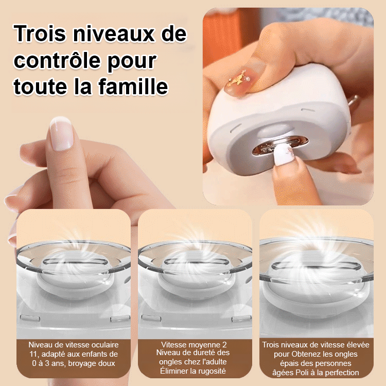 Coupez les ongles des deux mains en 1 minute. Convient à tous les âges! Appareil de manucure électrique