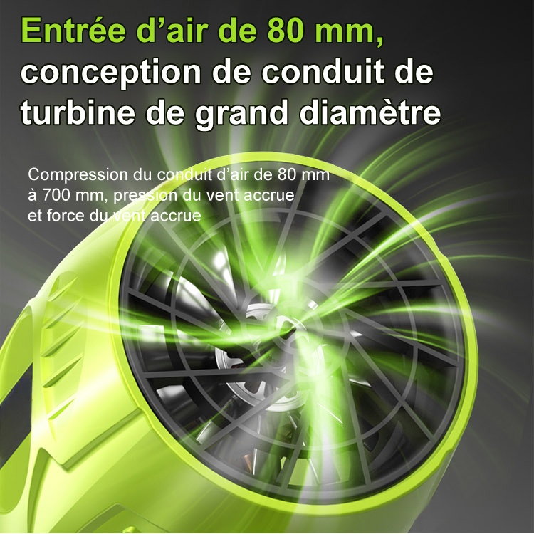 【Débit d'air puissant de 30 m/s en 1 seconde】 Souffleur à turbine portable