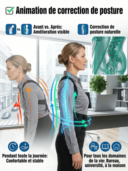 ✨ Seulement 10 min par jour – des résultats visibles en 7 jours ! Correcteur de posture indispensable pour soins corporels
