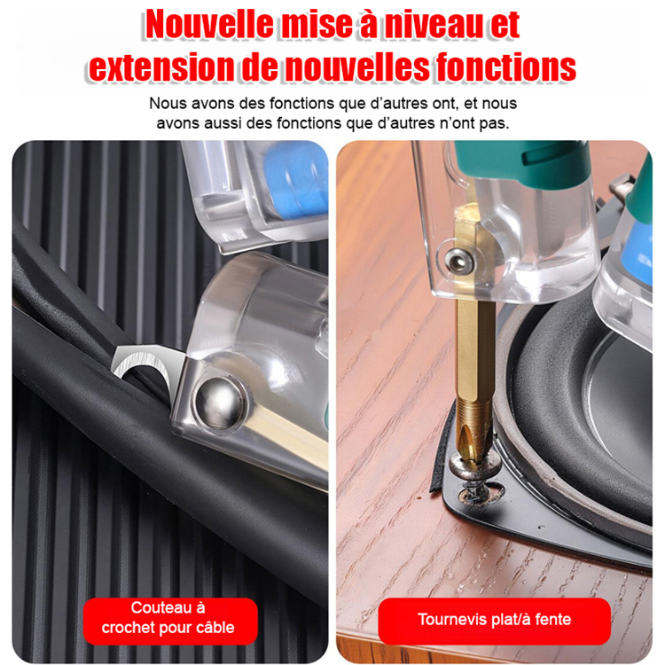 【14 fonctions en un seul outil】Testeur pliable, tournevis, pince à dénuder. Un service tout-en-un!