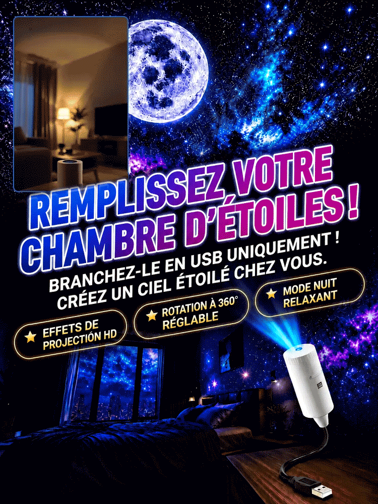 Comauo – Projecteur d'étoiles : Technologie de projection 3D Ultra-HD pour transformer votre maison et votre voiture en un univers infini en un clin d'œil !
