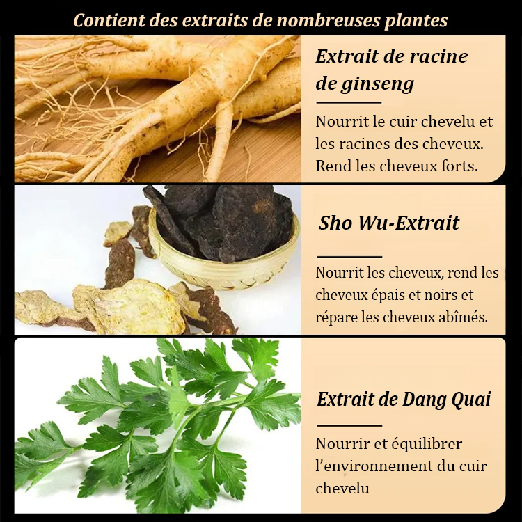 Shampoo anti-chute et noircissant des cheveux pour hackers blancs et noirs