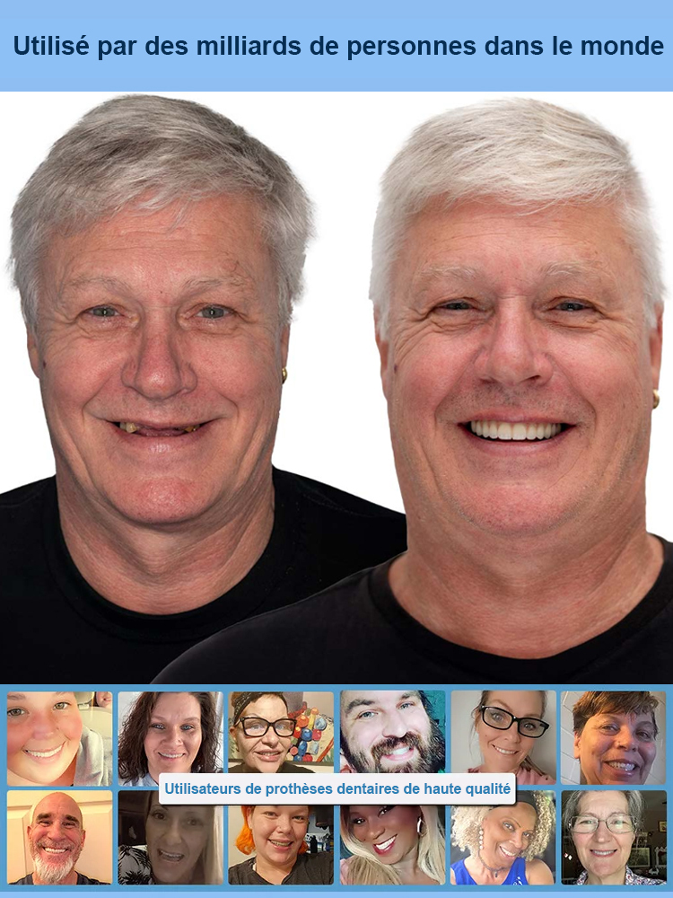 👍🏻Aucun adhésif nécessaire, installation en 1 seconde. Ensemble prothétique confortable pour un soutien facial optimal