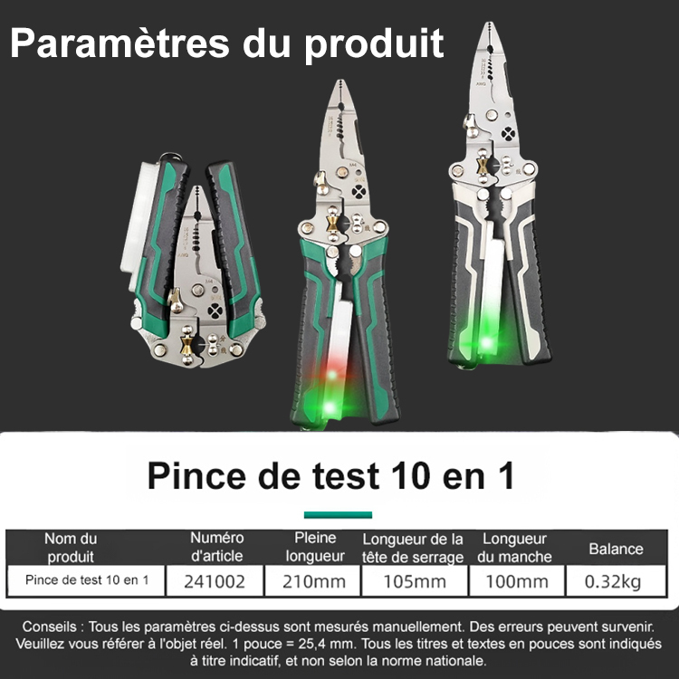 [Une pièce a 10 fonctions] Testeur pliant, tournevis, pince à dénuder. Un seul service!