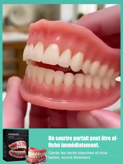 💯Certifié avec la plus haute norme de sécurité alimentaire!【Sourire Confiant】Dentier Révolutionnaire : Ajustement Parfait en 1 Seconde !