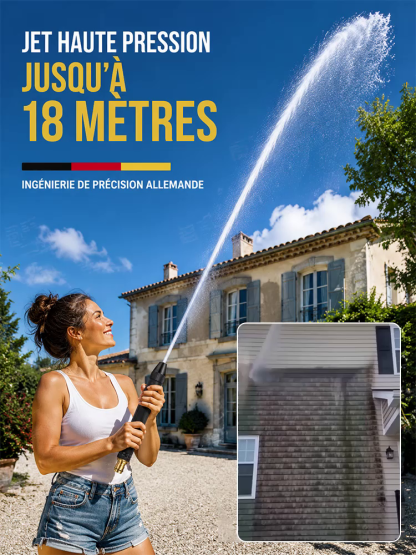 【Zéro énergie, Ultra puissant】Lance à eau haute pression | Portée de 18m. Décolle 10 ans de crasse en un seul passage.