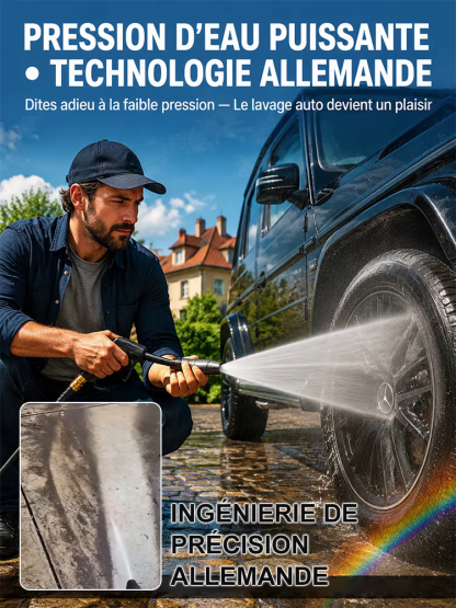 【Zéro énergie, Ultra puissant】Lance à eau haute pression | Portée de 18m. Décolle 10 ans de crasse en un seul passage.