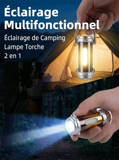 【Mini-lampe torche 6000 lumens】Powerbank, lampe torche et feu de détresse SOS tout-en-un ! 🔦⚡🚨