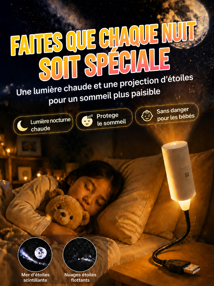 Comauo – Projecteur d'étoiles : Technologie de projection 3D Ultra-HD pour transformer votre maison et votre voiture en un univers infini en un clin d'œil !