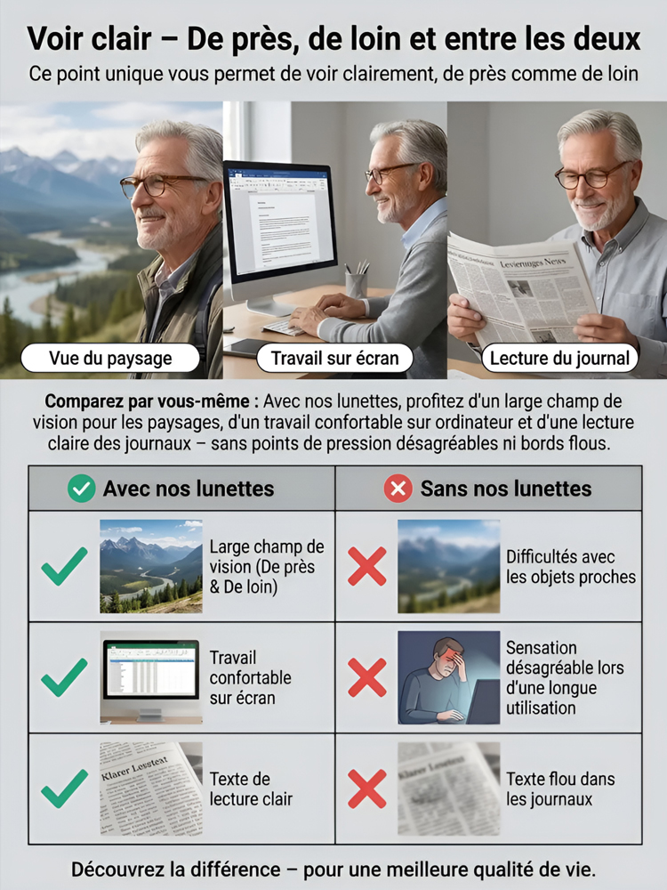 【Conçues à Munich & Paris】Lunettes de lecture haut de gamme photochromiques anti-lumière bleue
