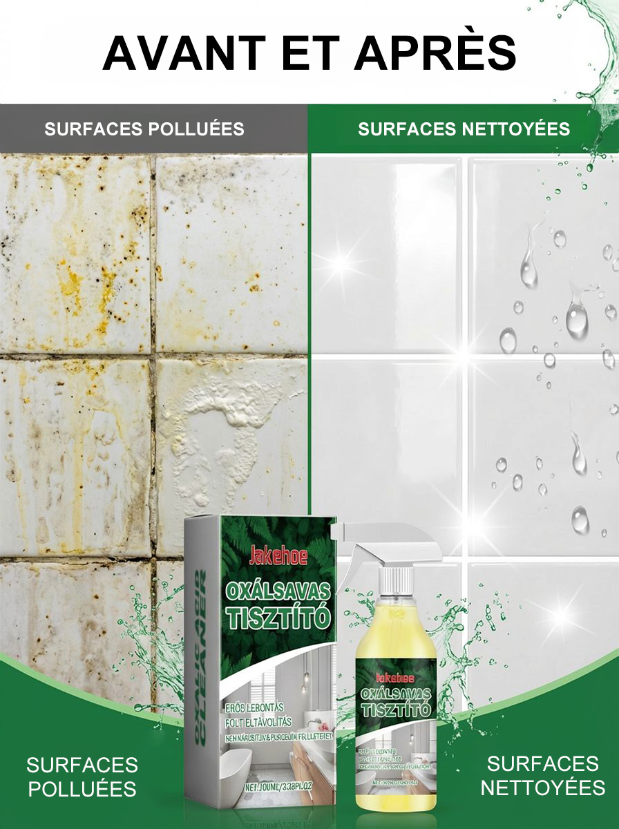 🧼Finis les frottements! ✨Élimine même le calcaire de 10 ans en seulement 3 secondes! Acide oxalique nettoyant
