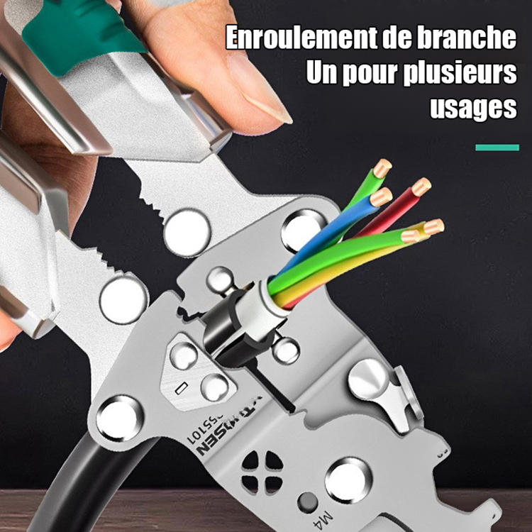 【14 fonctions en un seul outil】Testeur pliable, tournevis, pince à dénuder. Un service tout-en-un!