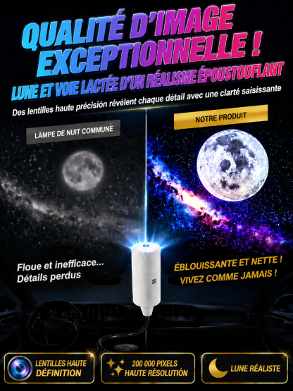 Comauo – Projecteur d'étoiles : Technologie de projection 3D Ultra-HD pour transformer votre maison et votre voiture en un univers infini en un clin d'œil !