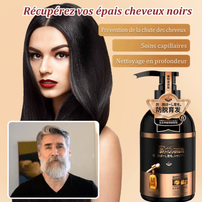Shampoo anti-chute et noircissant des cheveux pour hackers blancs et noirs