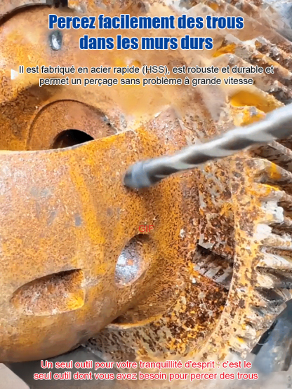 [Remboursement intégral si le perçage n'est pas réussi] Jeu de forets croisés en acier au tungstène ❤️ Perce les murs, le verre, la céramique et l'acier inoxydable en 1 seconde.