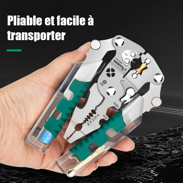 【14 fonctions en un seul outil】Testeur pliable, tournevis, pince à dénuder. Un service tout-en-un!