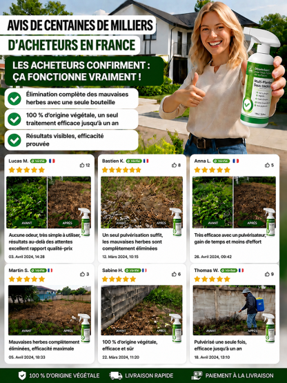 💯✅La pointe de la recherche scientifique française:  Éliminez les mauvaises herbes tenaces et le bambou avec une seule pulvérisation ! 100 % sûr pour toute la famille, sans glyphosate !