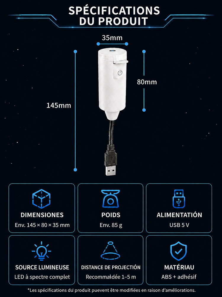 Comauo – Projecteur d'étoiles : Technologie de projection 3D Ultra-HD pour transformer votre maison et votre voiture en un univers infini en un clin d'œil !