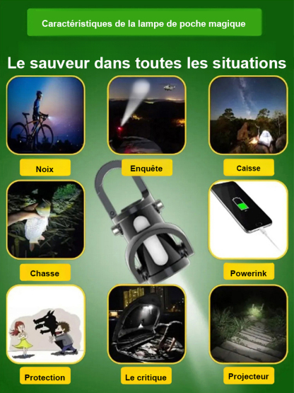 [6000 Lumens Super Bright] Lampe de poche porte-clés [Lumière forte + alimentation mobile 2 en 1]