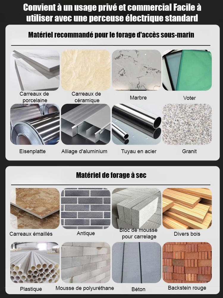 [Remboursement intégral si le perçage n'est pas réussi] Jeu de forets croisés en acier au tungstène ❤️ Perce les murs, le verre, la céramique et l'acier inoxydable en 1 seconde.