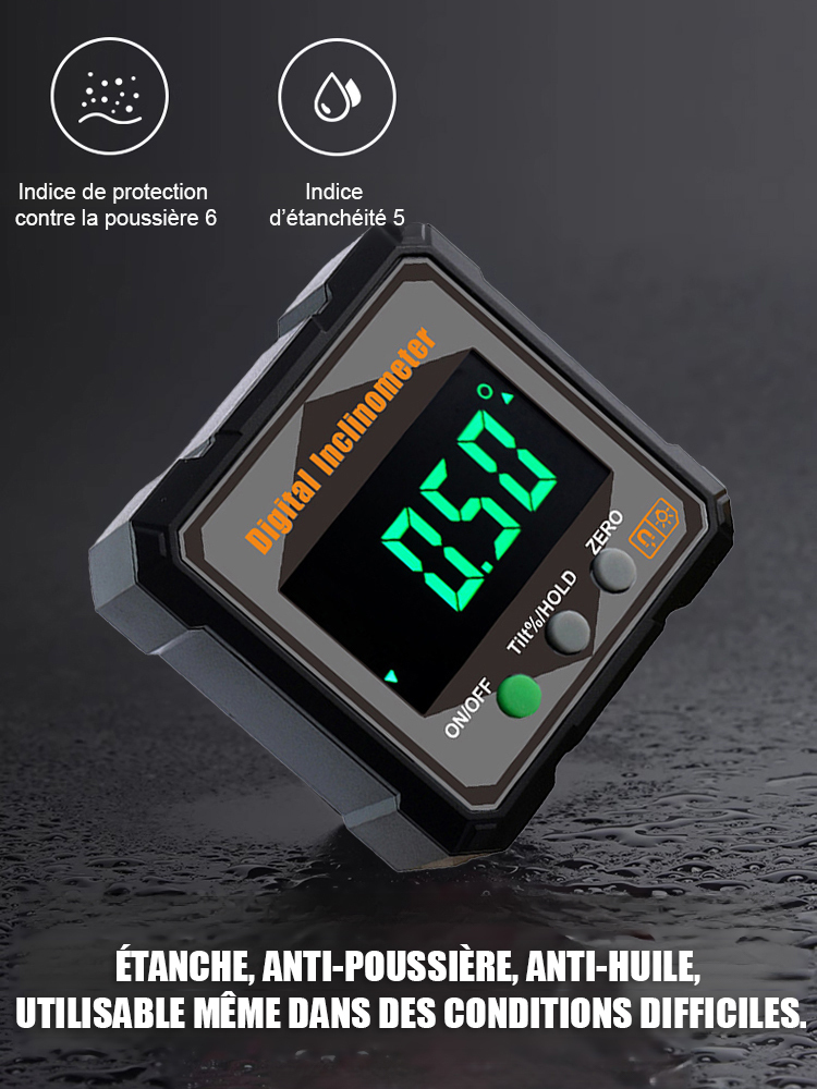 [Niveau + Rapporteur + Outil de positionnement] Niveau numérique à angle de mesure avec aimant puissant