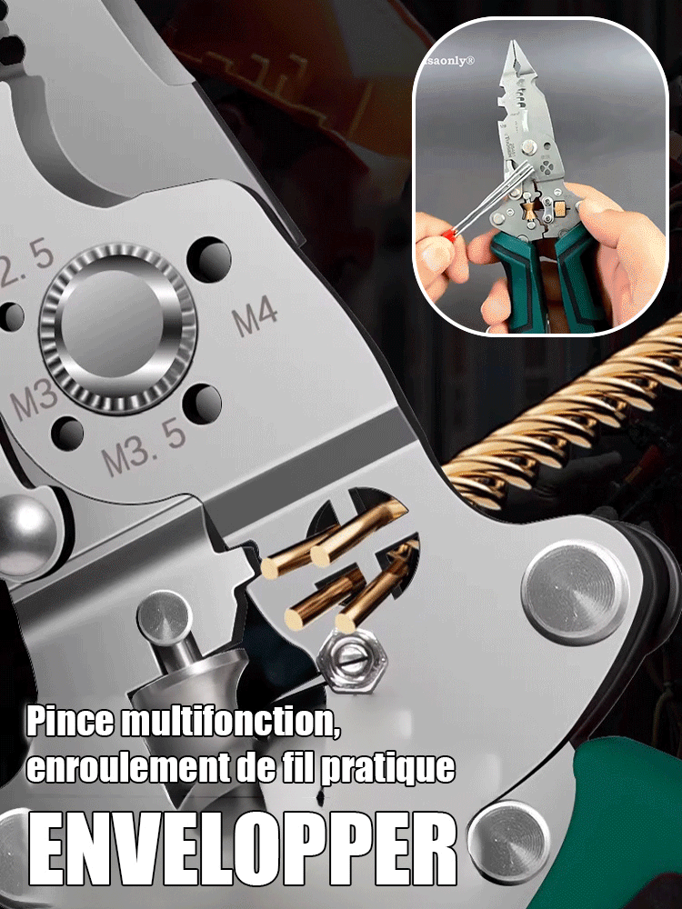 🧰1 unité = 1 trousse à outils. Pinces d’électricien multifonctions de qualité industrielle