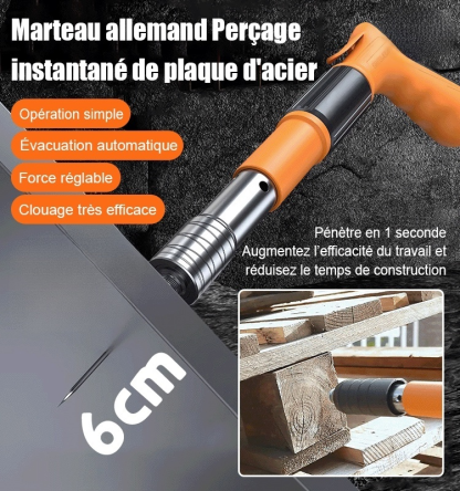 [Clouage + Perçage] Pénètre une plaque d'acier de 6 mm d'épaisseur en 1 seconde