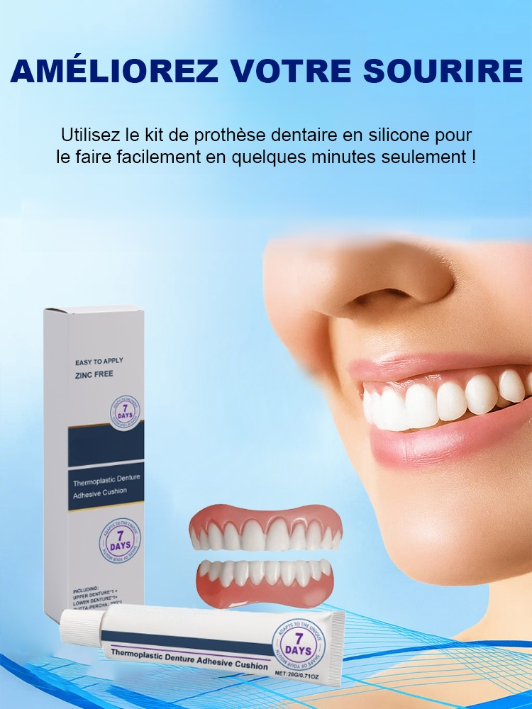 Pas de dentiste, Pas de moulage. Ensemble de prothèses dentaires beauté