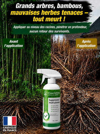 💯✅La pointe de la recherche scientifique française:  Éliminez les mauvaises herbes tenaces et le bambou avec une seule pulvérisation ! 100 % sûr pour toute la famille, sans glyphosate !