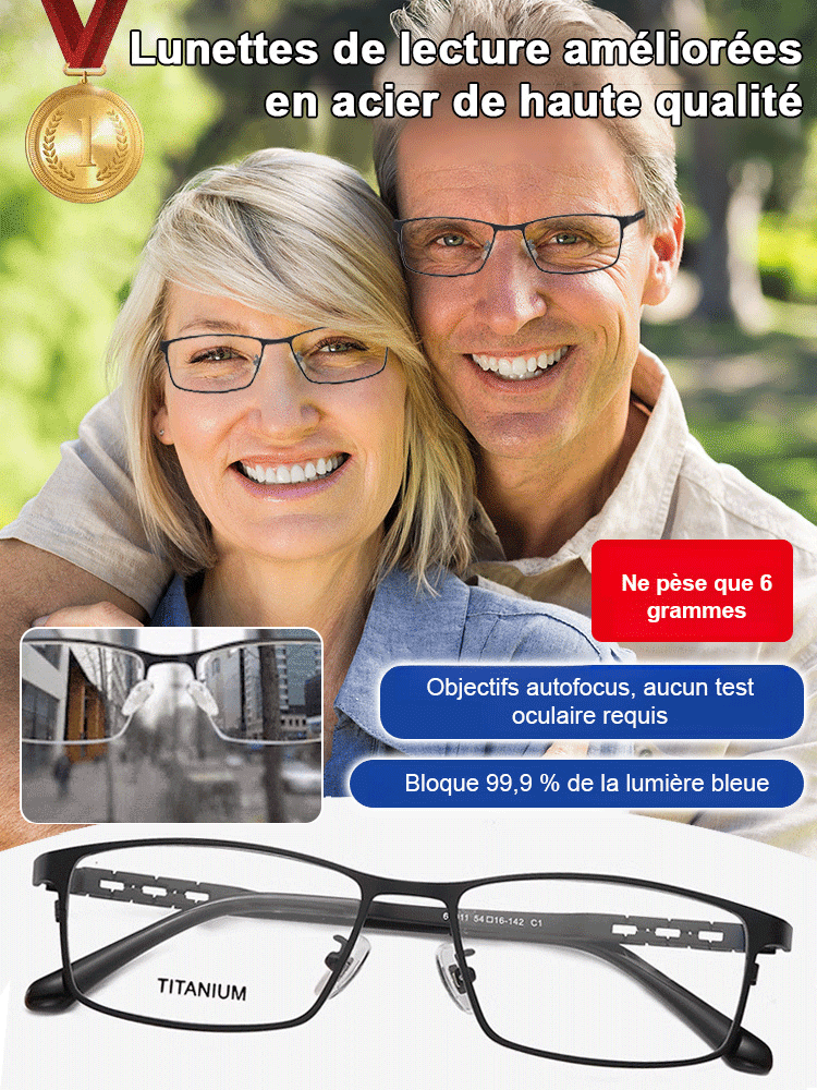 【Sans Opticien】Correction de 0 à 10 dioptries | Lunettes progressives photochromiques anti-lumière bleue, mise au point automatique