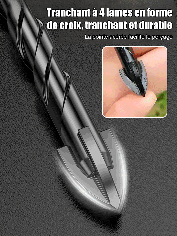 [Remboursement intégral si le perçage n'est pas réussi] Jeu de forets croisés en acier au tungstène ❤️ Perce les murs, le verre, la céramique et l'acier inoxydable en 1 seconde.