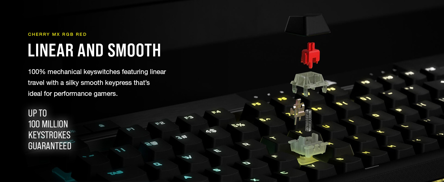 CHERRY MX RGB RED, LINEAR AND SMOOTH, performance gamers
