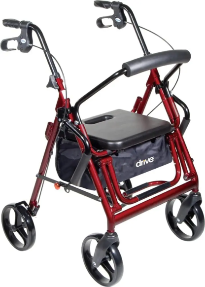 💝Last day to buy 2 and save 30% 💝Drive Medical Duet Dual Function Transport Wheelchair Walker Rollator