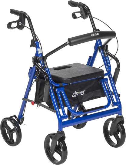 💝Last day to buy 2 and save 30% 💝Drive Medical Duet Dual Function Transport Wheelchair Walker Rollator