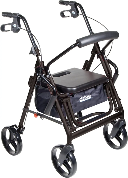 💝Last day to buy 2 and save 30% 💝Drive Medical Duet Dual Function Transport Wheelchair Walker Rollator