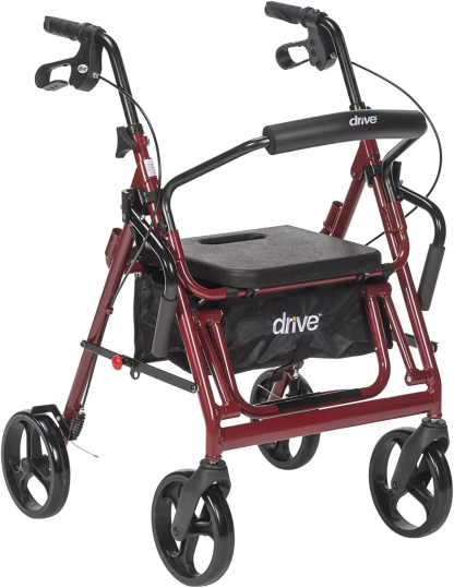 💝Last day to buy 2 and save 30% 💝Drive Medical Duet Dual Function Transport Wheelchair Walker Rollator