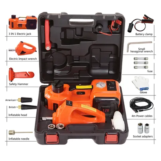 Electric Car Jack 5Ton 12V Hydraulic Car Jack Kit with Electric Impact Wrench for SUV MPV Sedan Truck Change Tires Garage Repair