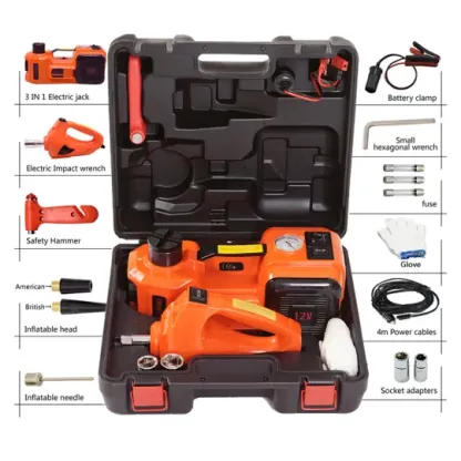 Electric Car Jack 5Ton 12V Hydraulic Car Jack Kit with Electric Impact Wrench for SUV MPV Sedan Truck Change Tires Garage Repair