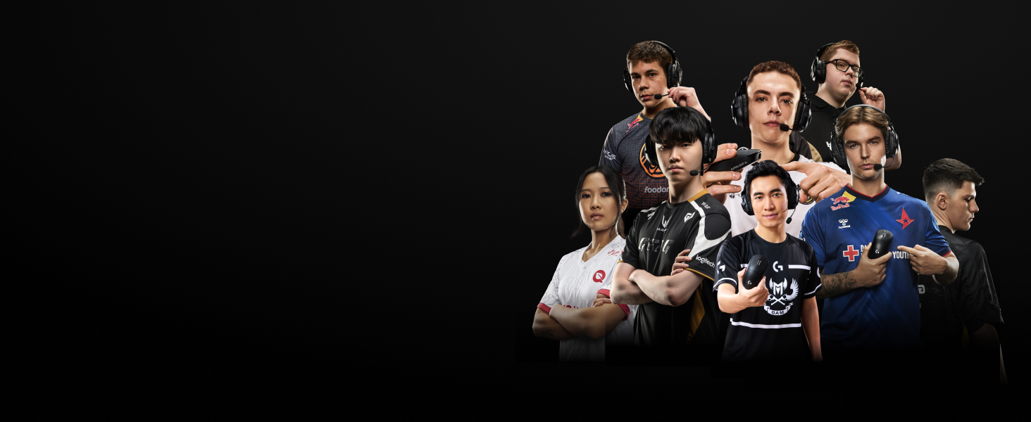 A collage of multiple esports pros all together.