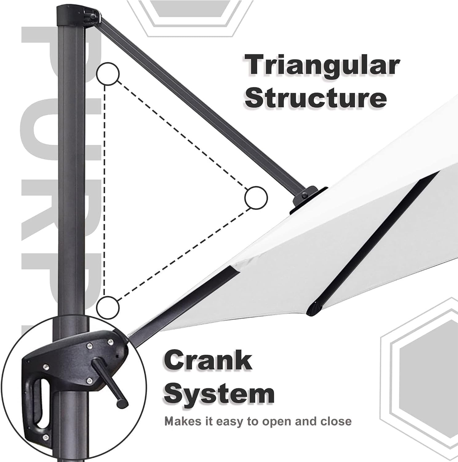 11 Feet Patio Umbrella with Base Outdoor Cantilever Round Umbrella Aluminum Offset Umbrella with 360-degree Rotation for Garden Deck Pool Patio, Beige