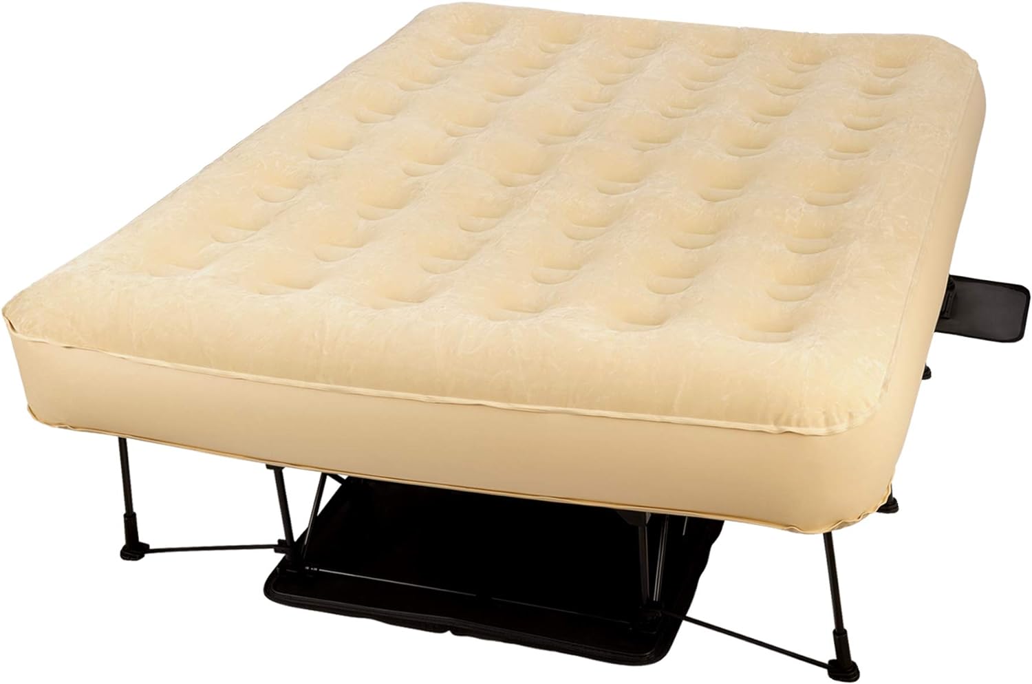 EZ Simpli Comfy Bed Queen Self-Inflating Air Mattress with Built-in Frame, Pump and Wheeled Case