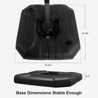 11 Feet Patio Umbrella with Base Outdoor Cantilever Round Umbrella Aluminum Offset Umbrella with 360-degree Rotation for Garden Deck Pool Patio, Beige