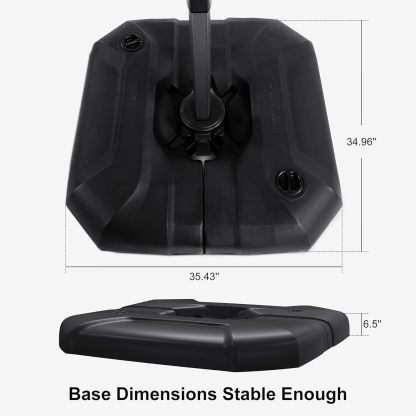 11 Feet Patio Umbrella with Base Outdoor Cantilever Round Umbrella Aluminum Offset Umbrella with 360-degree Rotation for Garden Deck Pool Patio, Beige