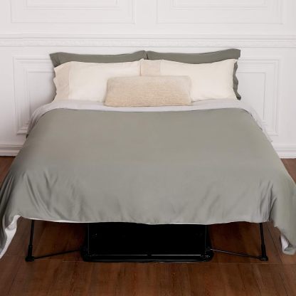 EZ Simpli Comfy Bed Queen Self-Inflating Air Mattress with Built-in Frame, Pump and Wheeled Case