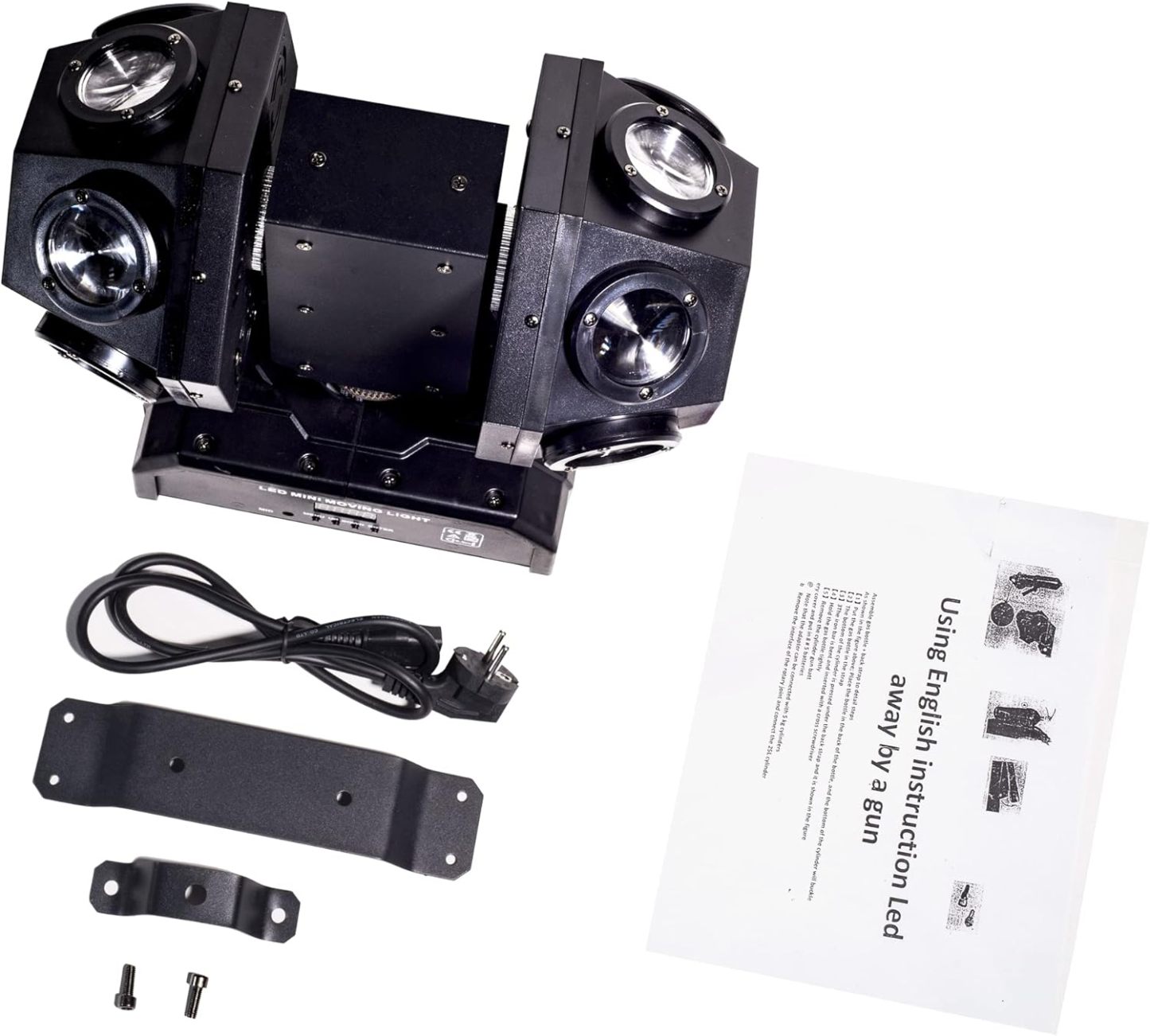 Moving Head DJ Light Party RGBW LED Beam Lights DMX 512 Strobe Light with Sound Activated 360°Rotation Stage Lighting Equipment for Events DJ KTV Disco Wedding Concert Festival