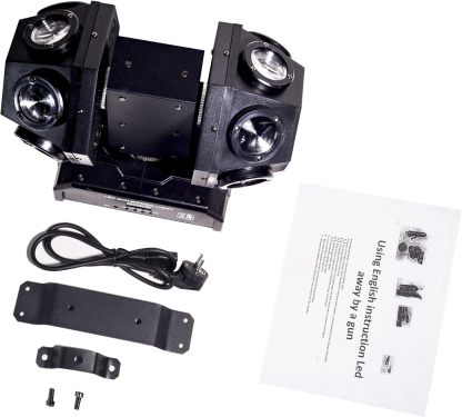 Moving Head DJ Light Party RGBW LED Beam Lights DMX 512 Strobe Light with Sound Activated 360°Rotation Stage Lighting Equipment for Events DJ KTV Disco Wedding Concert Festival