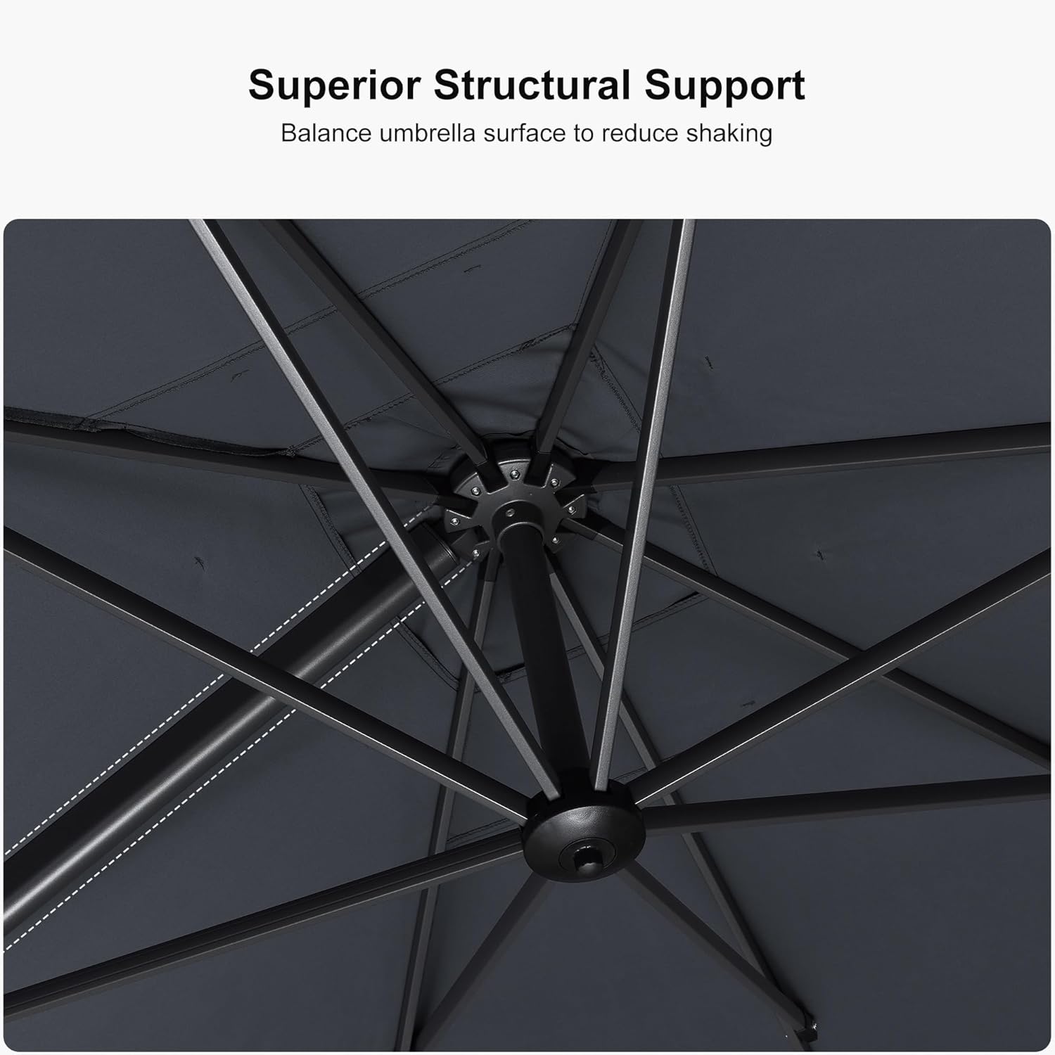 11 Feet Patio Umbrella with Base Outdoor Cantilever Round Umbrella Aluminum Offset Umbrella with 360-degree Rotation for Garden Deck Pool Patio, Beige