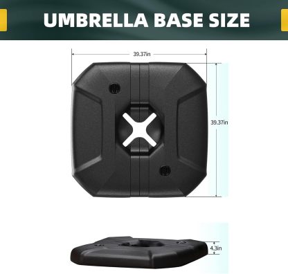 11 Feet Patio Umbrella with Base Outdoor Cantilever Round Umbrella Aluminum Offset Umbrella with 360-degree Rotation for Garden Deck Pool Patio, Beige